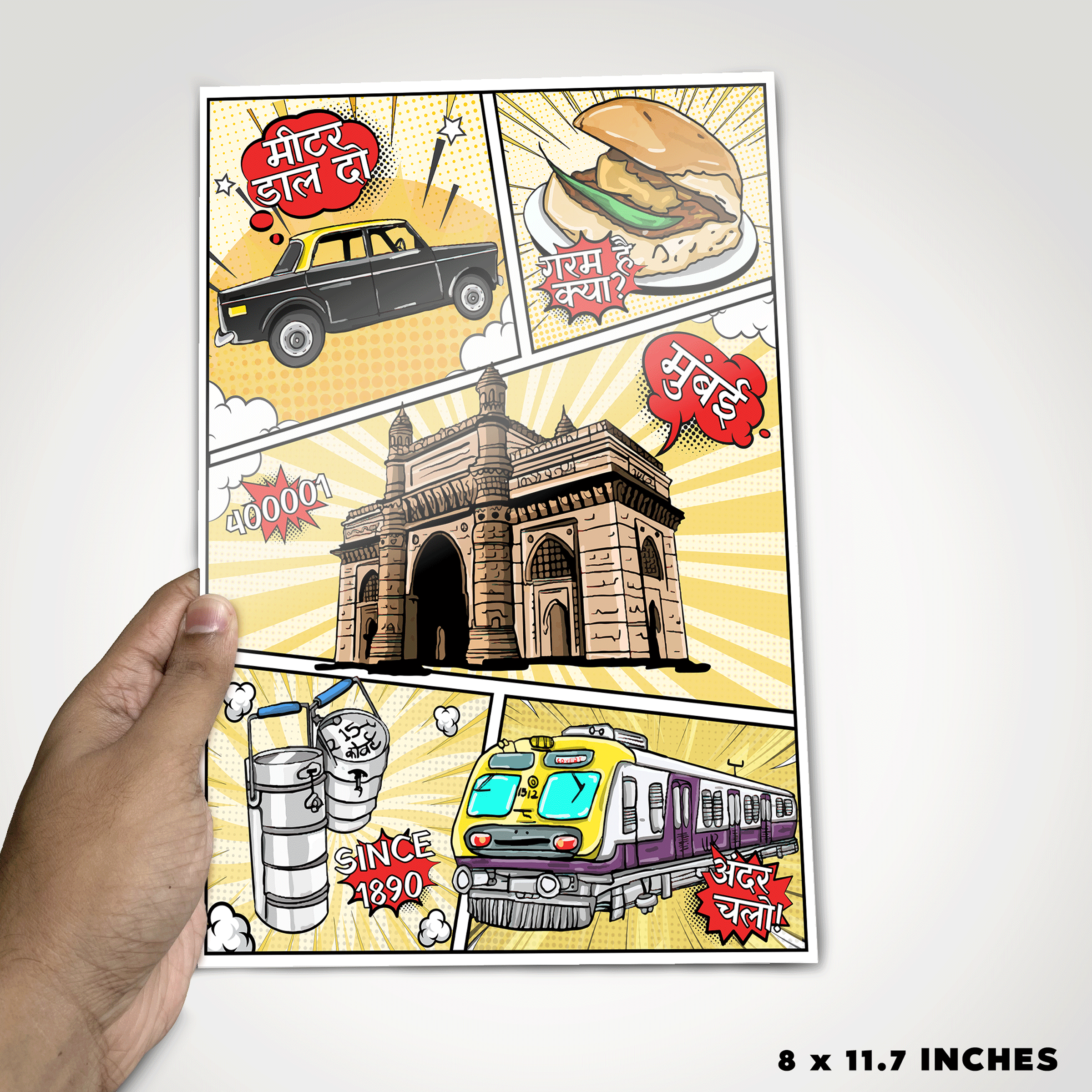 Mumbai Chronicles: Comic Print Metal Poster - Covert