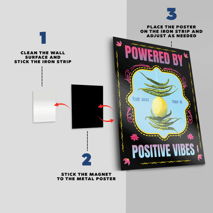 'Powered by Positive Vibes' Metal Poster - Covert