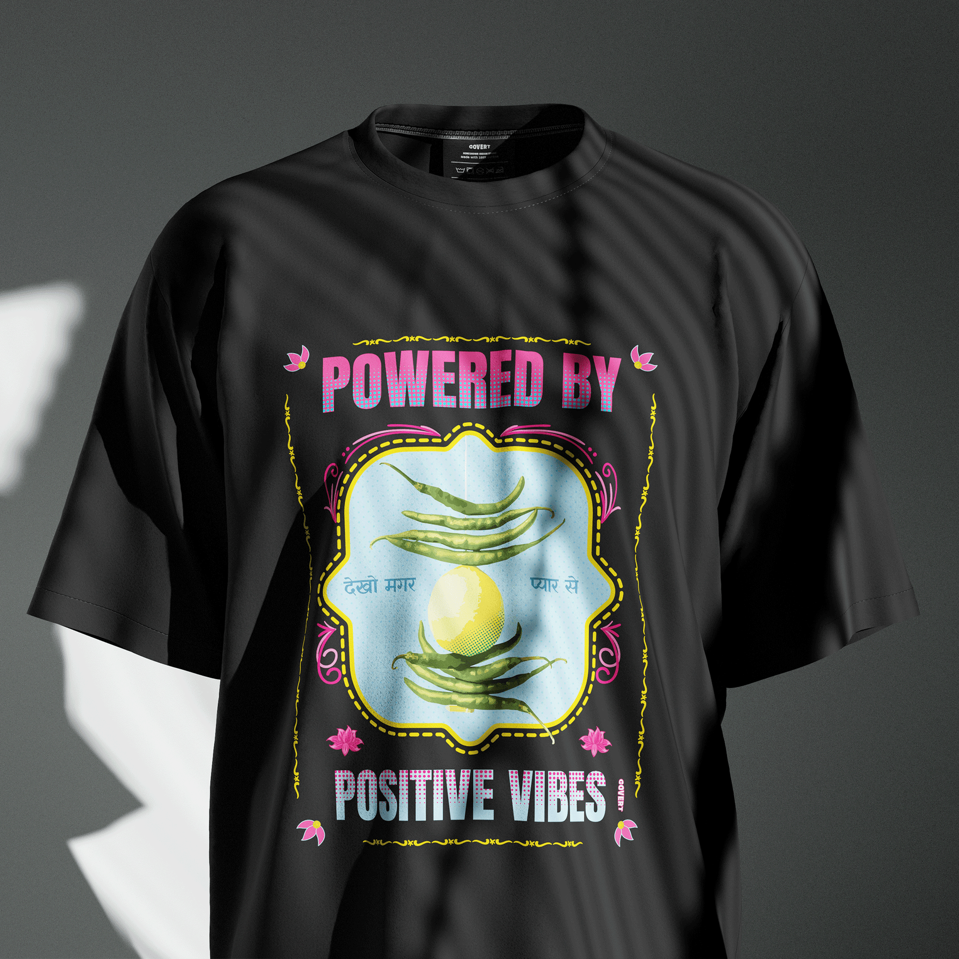 Powered by Positive Vibes Oversized T-shirt - Covert