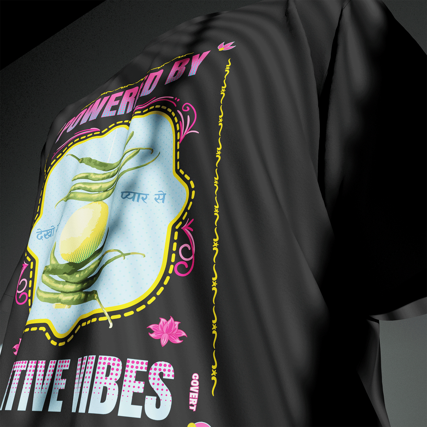 Powered by Positive Vibes Oversized T-shirt - Covert