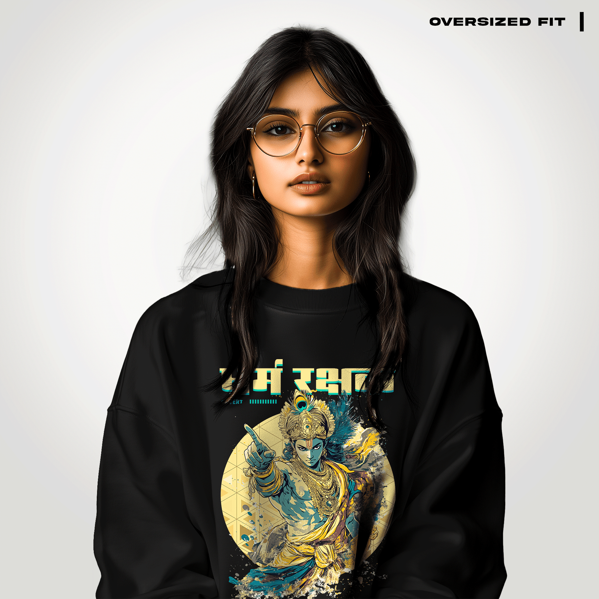 Krishna: The Protector of Dharma Oversized Sweatshirt - Covert